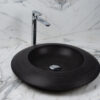 Lavabo rotondo in basalto nero da appoggio Enterprise BS