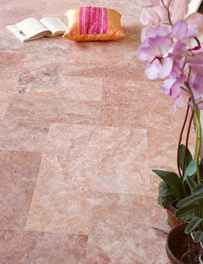 Piastrelle in travertino Rosa Corallo, Pietre di Rapolano
