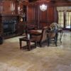 Living room with travertine flooring