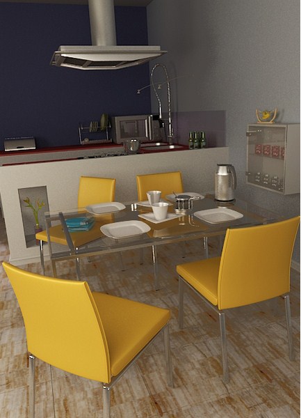 Boden einer Küche aus Travertin Zebra Chiara - Pietre di Rapolano