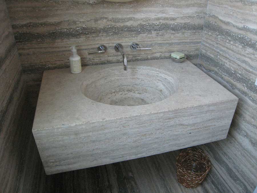 Lavabo in travertino Zebra Silver Ocean (PDR041)