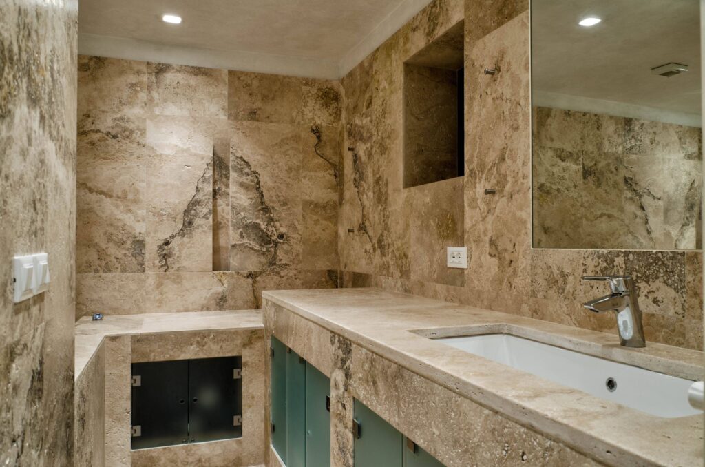 Villa Waddell bathroom Fiesole Florence PDR Terra Chiara