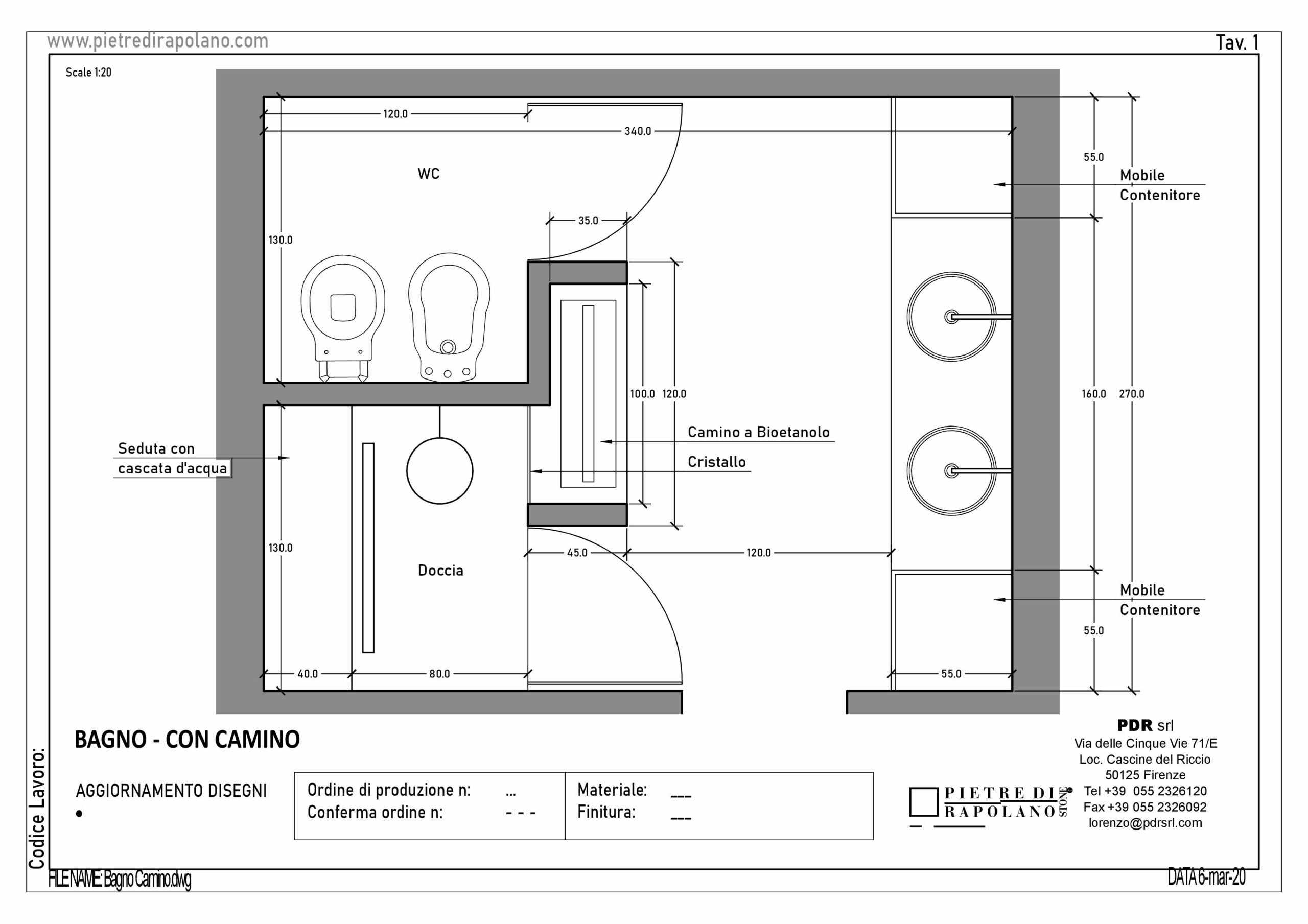Bathroom fireplace layout