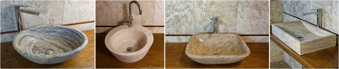 Lavabi da appoggio in travertino