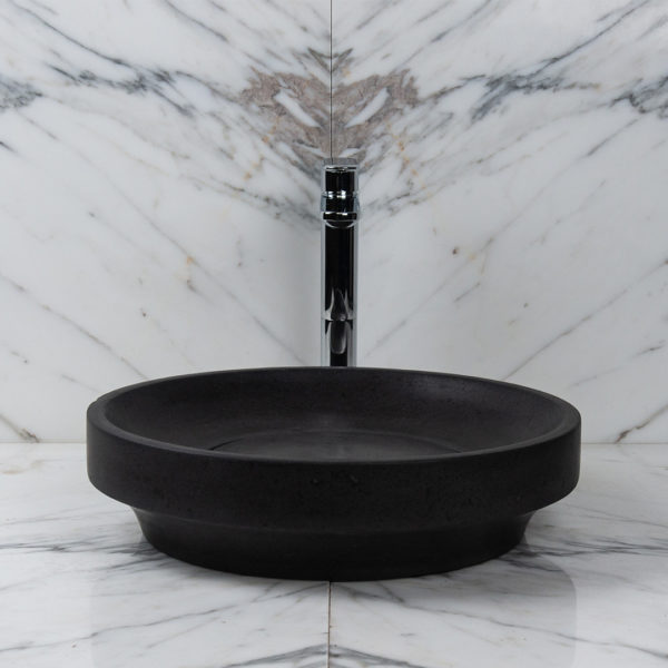 Black bathroom basin in basalt ufo black x
