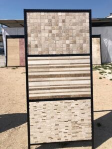 Travertine mosaic on mesh Lazio