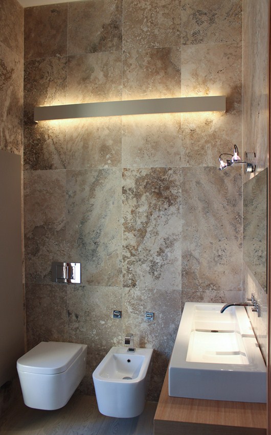 Travertine bathroom