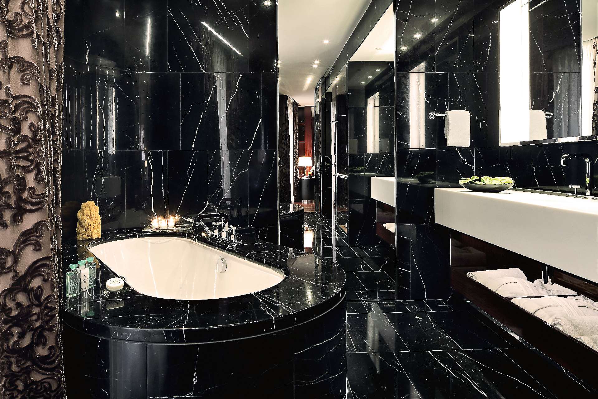 Black marble bathroom