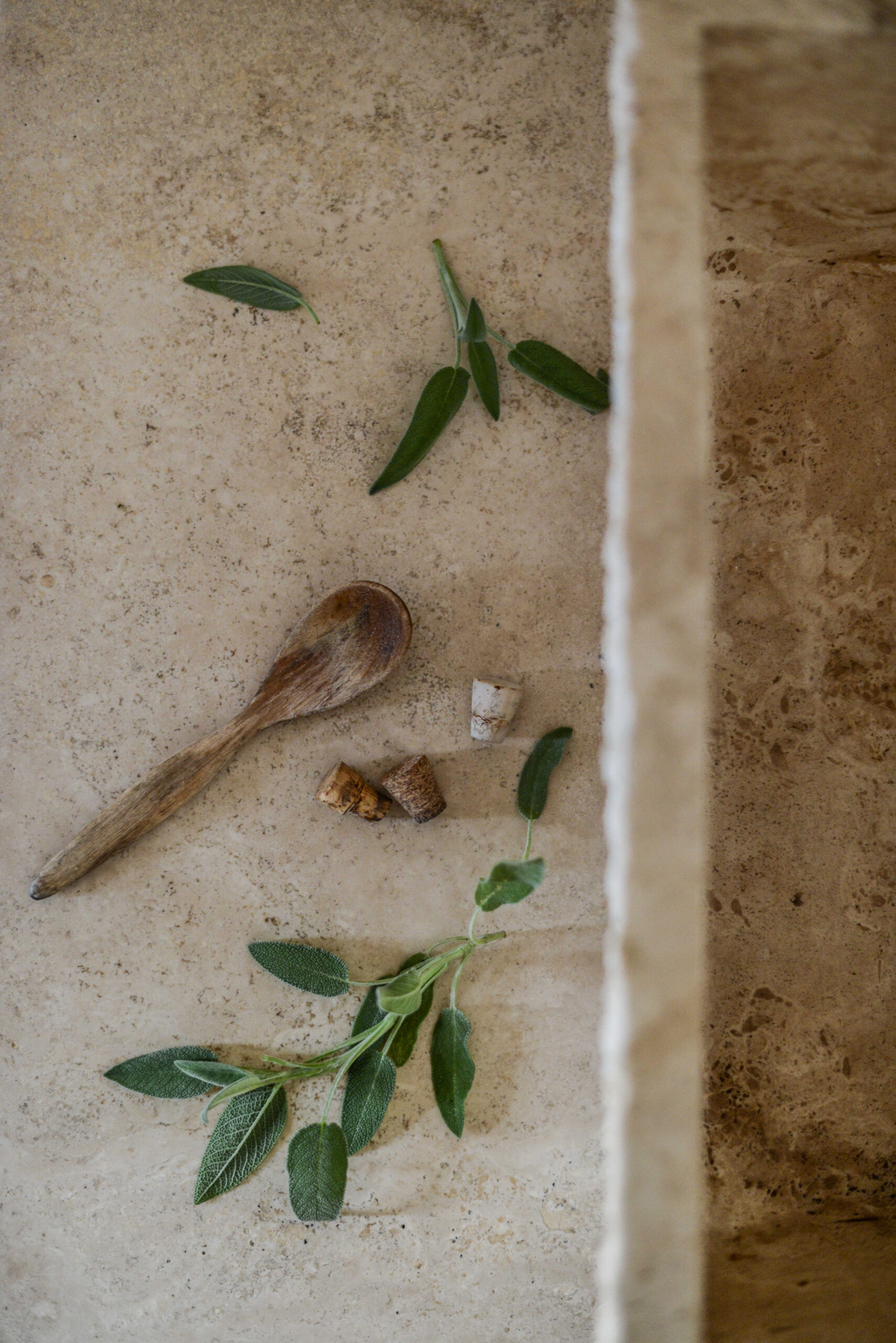 Detail of stone kitchen interiors Valdirose