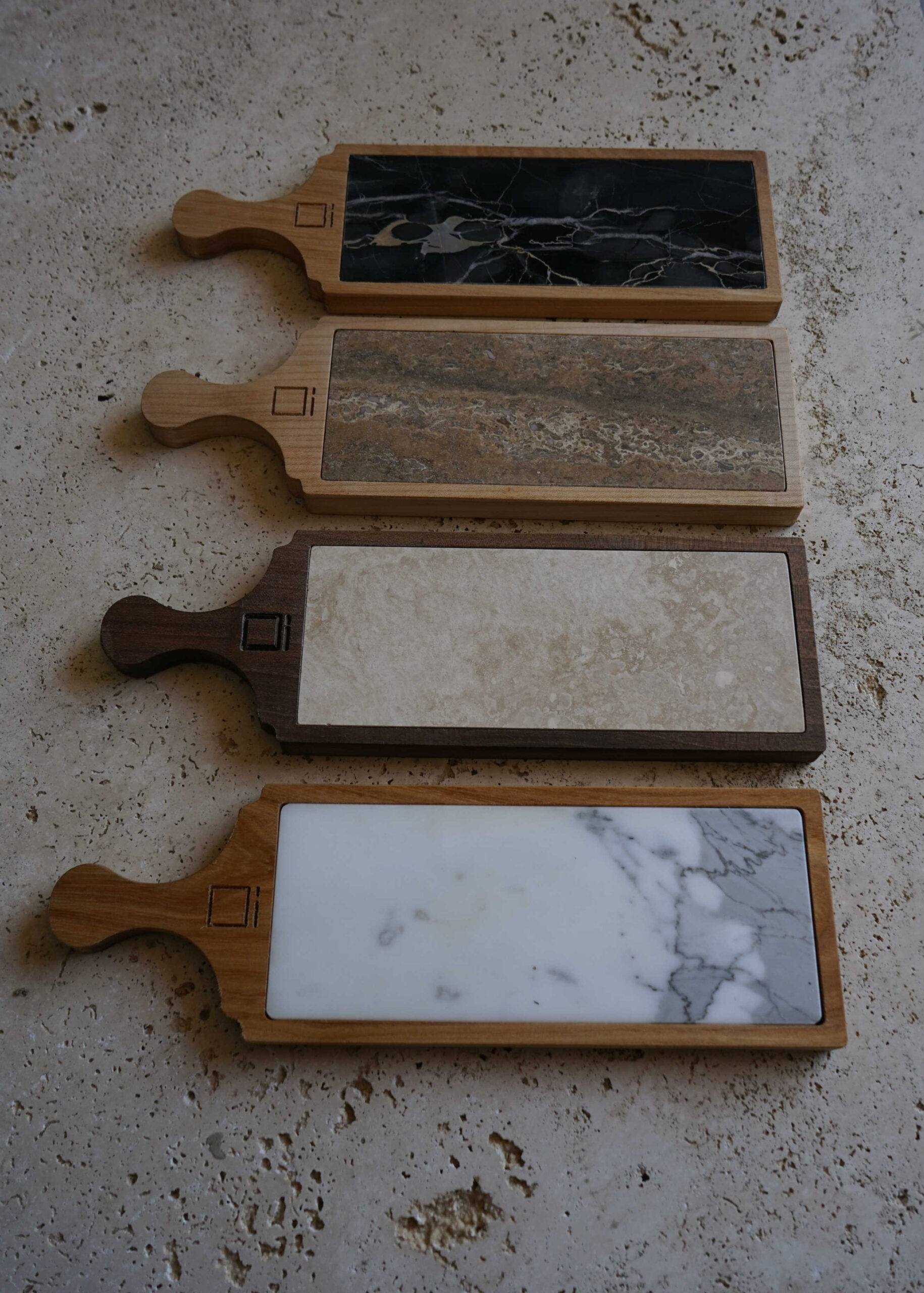 Travertine and wood cutting boards Travertine and wood cutting boards