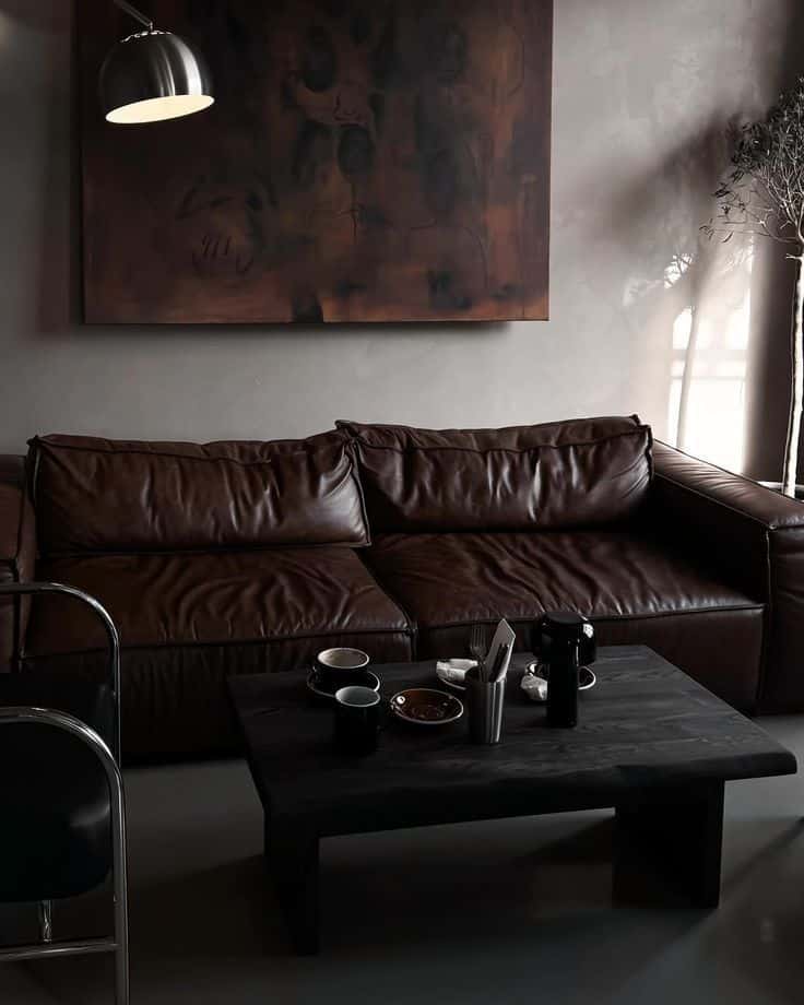 interior design marrone salotto